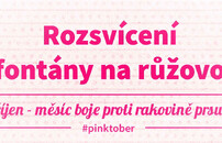 Brno: Kampaň "Říjen v růžové" – nasvícení fontány na růžovo 